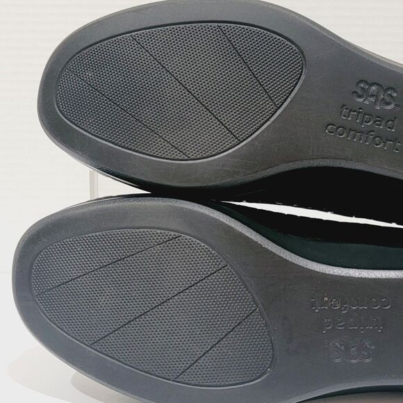 SAS Bliss Womens Black Leopard Shoes Sz 8 WW Comfort Wedge Tripad Clogs Loafers - Picture 14 of 14
